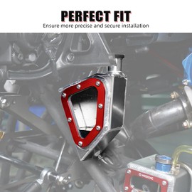 NICECNC Aluminum Radiator Tank, Reservoir Expansion Tank Compatible with Yamaha Raptor 700/700R YFM700 2013 2015 2016 2017-2024, Raptor 700R YFM700R SE 2017-2024, Replacement for 1PE-F1871-00-00 Red