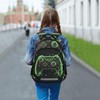 Joystick Gamepad Green Backpack 3rd 4th 5th Grade School Bookbags