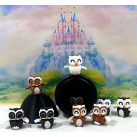 8pcs 3D Printed Owl with Egg, Articulated Multi Color Fidget Owl, Tiny Mini Bird Owl Animal Gift Idea, Birthday Party Decorations, MAB-SET123-BE