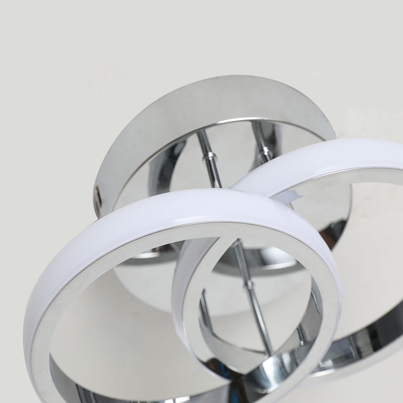EIDISUNY LED Ceiling Light Modern Light Fixture Ceiling Silver Round