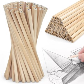 CAEEKER 60 PCS HB Pencils Set Hexagon Graphite Pencil Mini Wood Pencils Natural Wooden Hexagonal Sketching Pencils School Pencils Small Pencils Bulk for Drawing Writing Office School Supplies