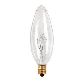 Bulbrite 25CTC/32/3-25PK 25W 130V Incandescent Torpedo 32mm, Clear Chandelier Bulb, 25-Pack