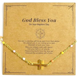 Shouding Cross Bracelet for Women,Trendy Adjustable Gold Thin Chain Bracelet,Christian Blessing Statement Jewelry Gifts for Women