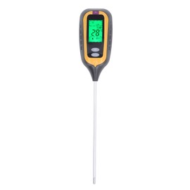 Soil Moisture Meter 4 in 1 Digital Backlight Plant Temperature PH Sunlight Strength Tester for Gardening Farming