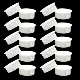Tapón de plástico blanco de 25 mm para orificio redondo, tapa de agujero de tornillo de puerta a presión, tapones de cierre para gabinete de cocina, muebles de cocina, caja eléctrica