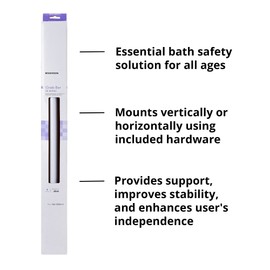 McKesson Grab Bar, Wall Mount, Steel, Bathroom, Shower Aid, White Power Coated, 24 in, 3 Count