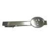 Silver Toned Etched Oval Question Mark Tie Clip
