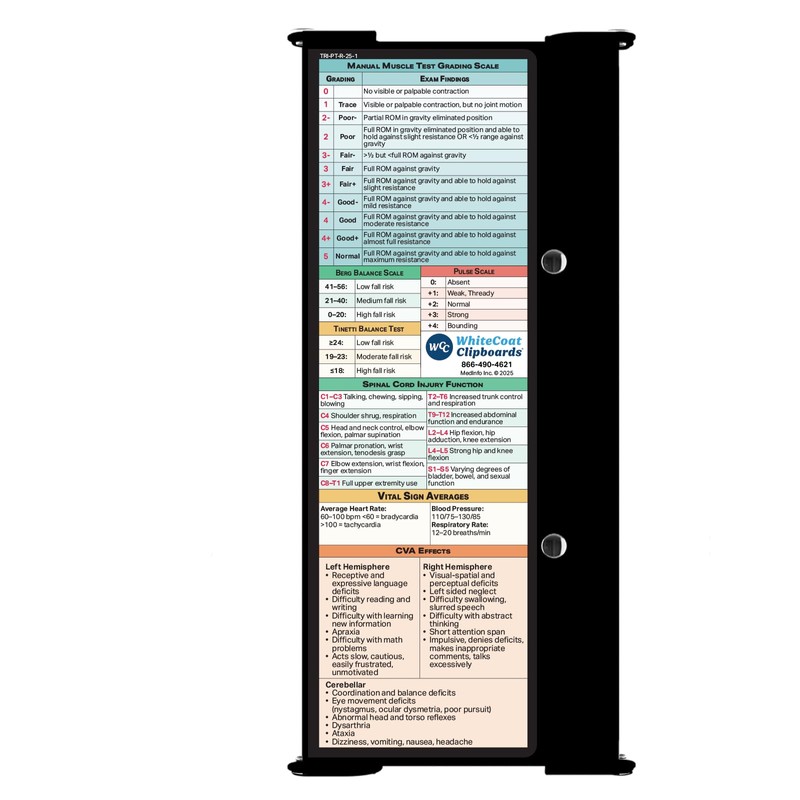 Whitecoat Clipboard® Trifold - Physical Therapy Edition (Black, Trifold)