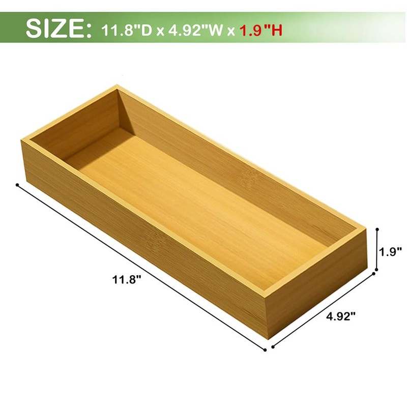 guiogc Silverware Drawer Organizer, Silverware Utensil Tray Holder, Wood Storage