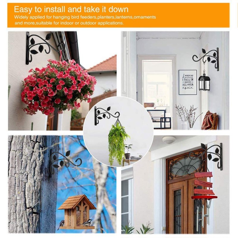 2pcs Hanging Plant Bracket Heavy Duty Rust Resistant Durable Iron