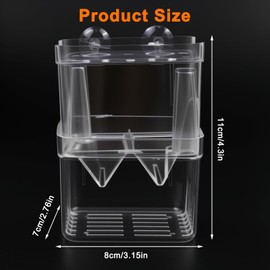 Aquarium Fish Breeding Box, Transparent Acrylic Baby Fish Separator for Tank Breeding Incubator Box for Betta Goldfish Fry Guppy Shrimp Clownfish Tropical Fishes Small Isolation Box with Suction Cups