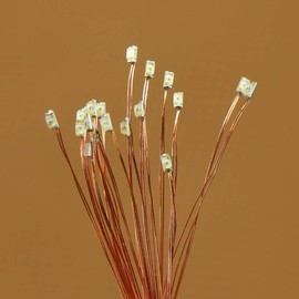 Evemodel C0603Y-20-EU Pre-Soldered Micro 0.1 mm Copper Cable Yellow SMD LED 0603 Pack of 20