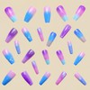 24 Pcs Blue Purple Ombre Press on Nails Medium Square