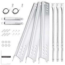 Hisencn Grill Replacement Parts for Charbroil 3 Burner Grill 463343015, 463435115, 463370015, 463335115, 463234815, 463436815, Burner, Heat Plate, Crossover Tube, Igniters, G432-8M00-W1 G458-0018-W1
