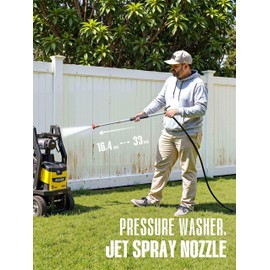 Hamirah Jet Nozzle High Pressure Hose Nozzle, Heavy Duty Garden Water Hose Sprayer with 18-33 in Power Washer Extension Wands, with 5 Spray Nozzle Tips, For Garden Hose, floor and Car Washing