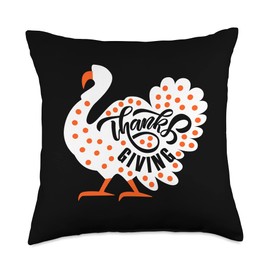 Happy Thanksgiving Turkey Costume Fall Outfit Autumn Throw Pillow