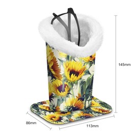 FINTIE Plush Lined Eyeglasses Holder, Glasses Stand Case, Anti-scratch Glasses Storage Organizer for Desk, Nightstand, Office, Sunflowers