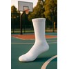 Laulax 3 Pairs Elite Performance Cushion Crew Basketball Training White