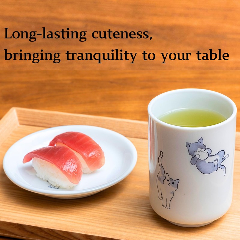 Manekineko-Ai Japanese green tea cup Cat Yunomi Made in Japan
