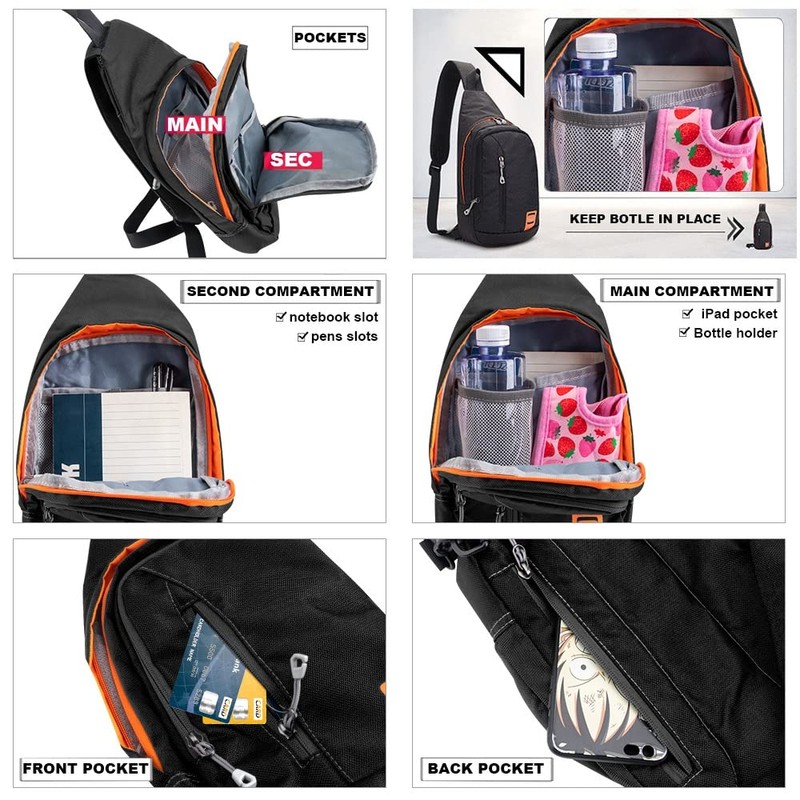 Peicees - Mochila pequeña con honda, impermeable, unisex, bandolera en