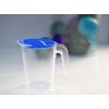 Roltex Small 500ml Plastic Frosted Clear Jug and Blue Lid