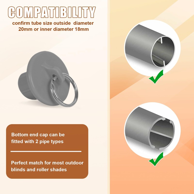 Seprochoo Replacement Shade Parts Bungee End Cap Kit, for Exterior