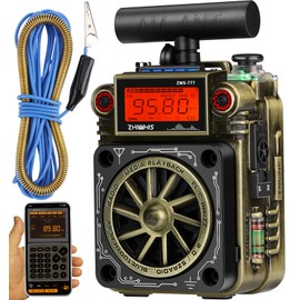ZHIWHIS Shortwave Radio with Bluetooth and NOAA Alert, AM FM SW WB Small Radios with APP Control, Bass, SOS Alarm, Preset, T-Type Antenna, Emergency w/ 9.9 Ft Wire Antenna for Camping ZWS-777