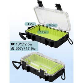 Avlcoaky Waterproof Box Dry Box Waterproof Containers, Protective Case 10" L x 5" W x 2.5" H Watertight Storage Box Kayaking Boat Waterproof Boxes