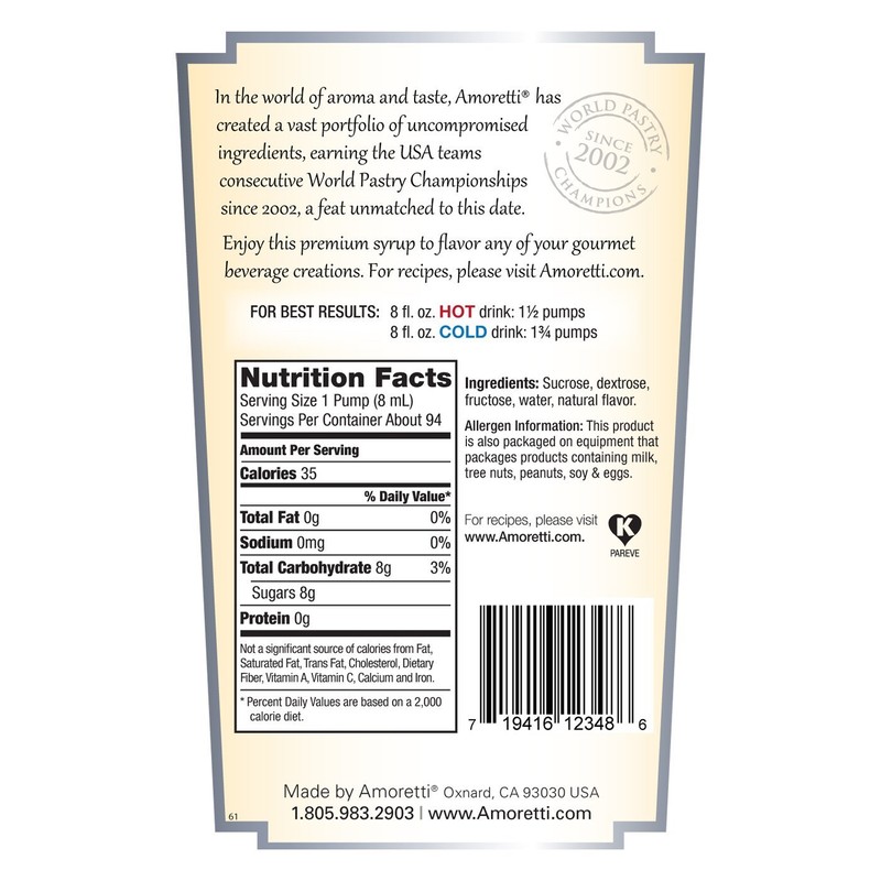 Amoretti Premium Peach Syrup (750mL)