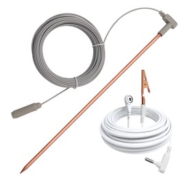 Copper Grounding Rod with 40ft Female Ground Cord with Alligator clip, Portable Ground Rod Kit,Great for Grounded Earth Connected Products, Easy to Use with Grounding Mat,Sheet, Pillowcase, Blankets