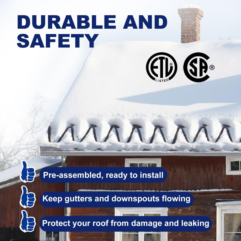 HEATIT HIRD 20 feet Roof & Gutter Snow De-Icing Kit,