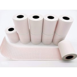 LongTeco 10 Rolls ECG Paper EKG Paper for ECG Machine, 50 Millimeters x 20 Meters Thermal Recording Paper
