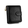 AdiStylinno Women Wallets, PU Leather Small Purse for Women Stylish Square Compact Small Wallet Portable Credit Card Wallet with Zipper Coin Pocket (Black)