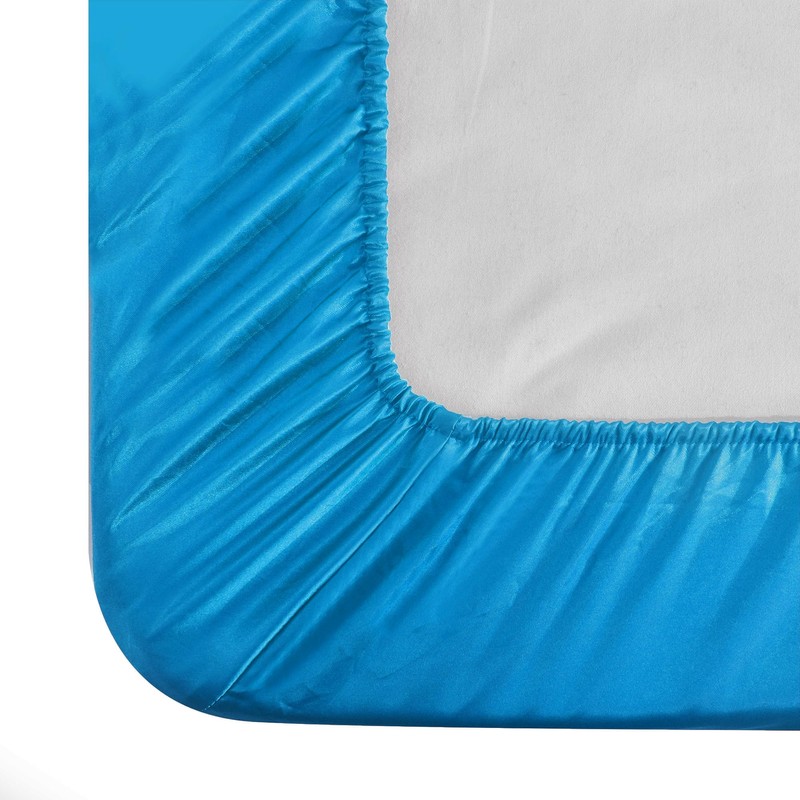 ROOEE Satin Silk Fitted Sheet with Pillowcase Set Breathable Soft