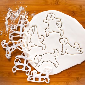 4 Dog Yoga Cookie Cutters (Warrior Pose 1, 2, Dog Looking Up and Down Shapes) 4 Pieces