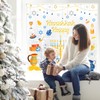 Whaline 6 Sheets Hanukkah Window Clings Foil Blue-Gold Menorah Hexagram