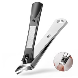 BALUCA Slanted Blade Ingrown Toenail Clippers for Thick Toenails, Angled Toe Nail Fingernail Cutter Trimmer for Seniors and Men - Black | Baluca