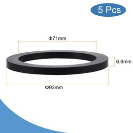 sourcing map Nitrile Rubber Flat Washer 3 Inch DN80 Gasket for Wrench Type Quick Connector, Black Pack of 5