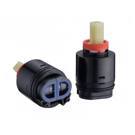 Kolidaer N40HKC Shower Cartridge Replacement, the height is 2.97 inches (75.5mm) and the width is 1.58 inches (40mm) Ceramic Valve, Tub/Shower Faucet, Black, 1 Pack