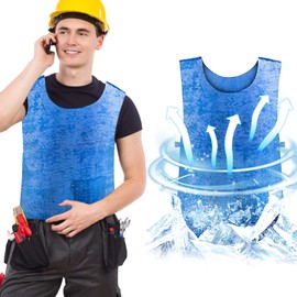 NJDGF Evaporative Cooling Vest for Men Women: Water Activated Ice Cold Vest for MS Body Cool Down Motorcycle Sport Hot Weather
