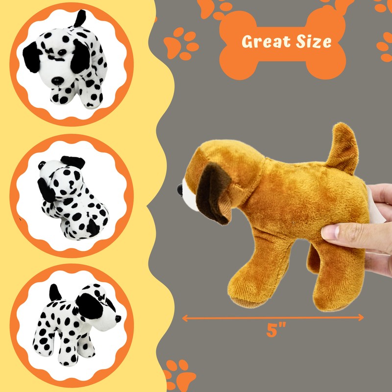 Plush Dogs Animals (12 Pack) Assorted Stuffed Puppies - 5
