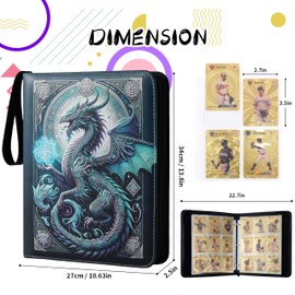 9-Pocket 3-Ring Trading Card Binder – Includes 50 Double-Sided Sleeves, Holds 900 Cards, Zippered Cute Card Holder for Boys & Girls Collectors