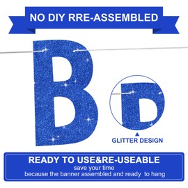 BEISHIDA Blue Rude That You're Leaving but ok Banner,Pre-Strung Coworker Leaving Banner,Glitter Retirement Going Away Goodbye Party Decoration, Graduation Party Supplies (No DIY