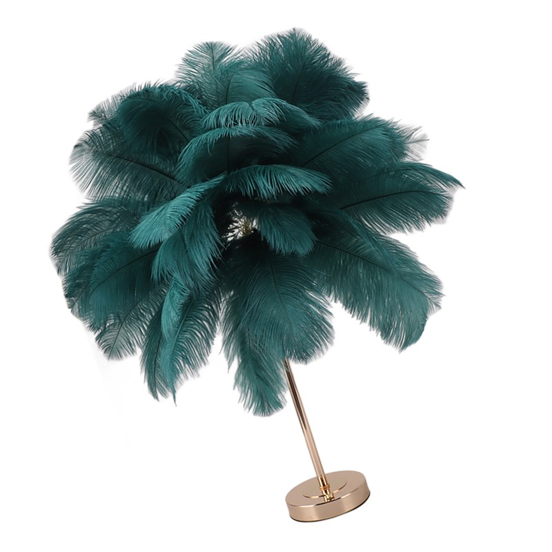 Ostrich Feather Table Lamp Rechargeable Modern Romantic Decoration Lamp Bedroom