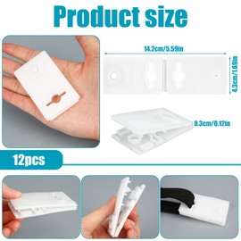 12pcs Inground Pool Solar Cover Clips for Reel, Plastic Blanket Reel Attachment Kit General Liner Clamps for Universal Swimming Pool (White)