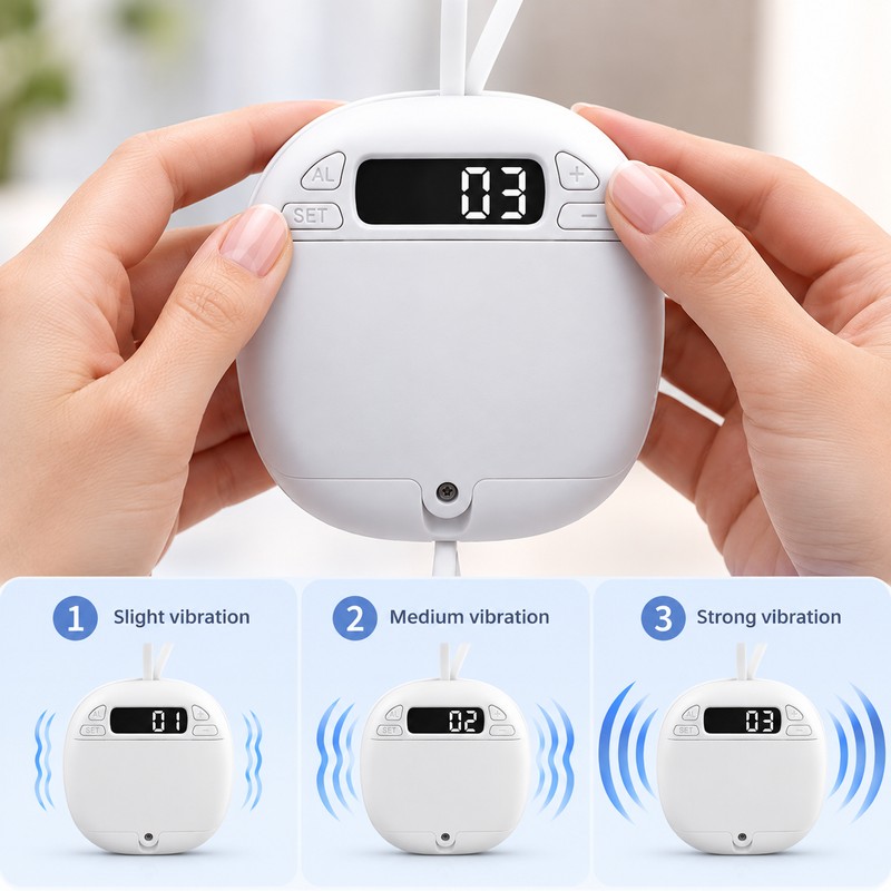 Vibrating Alarm Clock for Heavy Sleepers – Silent Dual Alarm