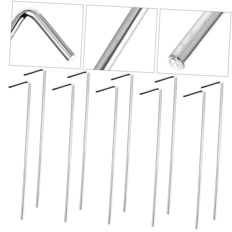 KOMBIUDA 20pcs Heavy Duty Iron Tent Stakes for Camping Awnings