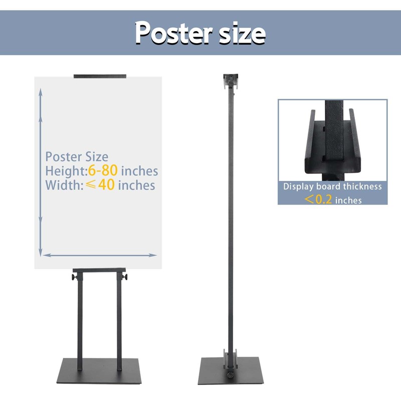 STANDNEE 4PACK Adjustable Poster Holder, Foam Board Stand for Display,