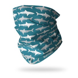 Ruffnek SHARK PATTERN - Multifunctional scarf/neck warmer, Snood tube for Men, Women, Children - One Size