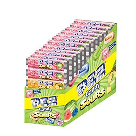 PEZ Candy PEZ Refills, 6- Packages, (Pack of 12) Sourz Candy 72 Count